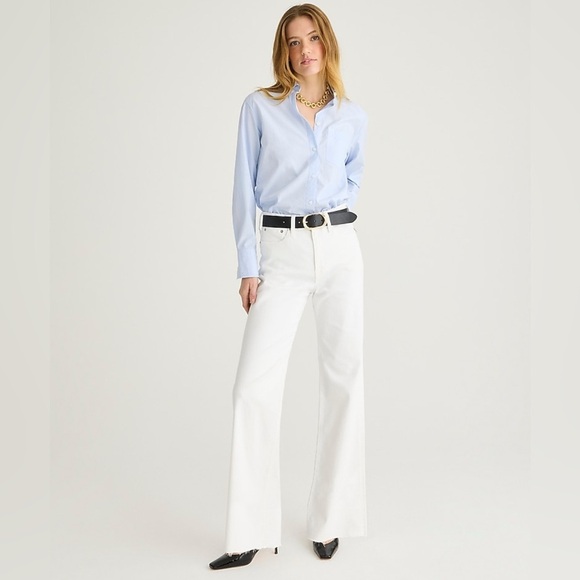 J.Crew Slim Wide-Leg White Jeans | Size 26 - Picture 1 of 7